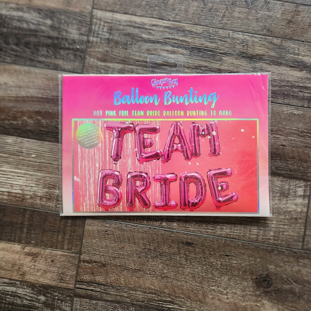 Pink 'Team Bride' Balloon Bunting